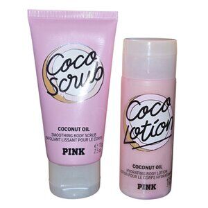 PINK Mini Coco Scrub & Lotion Set NEW 2.5 - 3 OZ Travel Shower Set